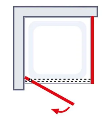 900x900 mm, 2000 mm, Mattschwarz, Klar hell