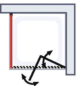 800 mm, 2000 mm, Charnière, Aspect chromé, Transparent anticalcaire