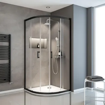 900x900 mm, 1900 mm, Mattschwarz, Klar hell