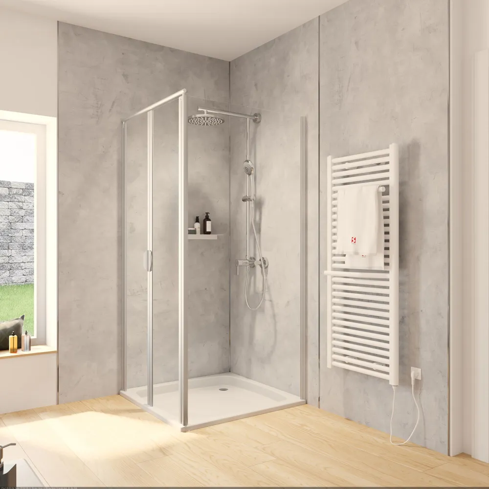 900x900 mm, 1800 mm, Alu-Natur, Klar hell